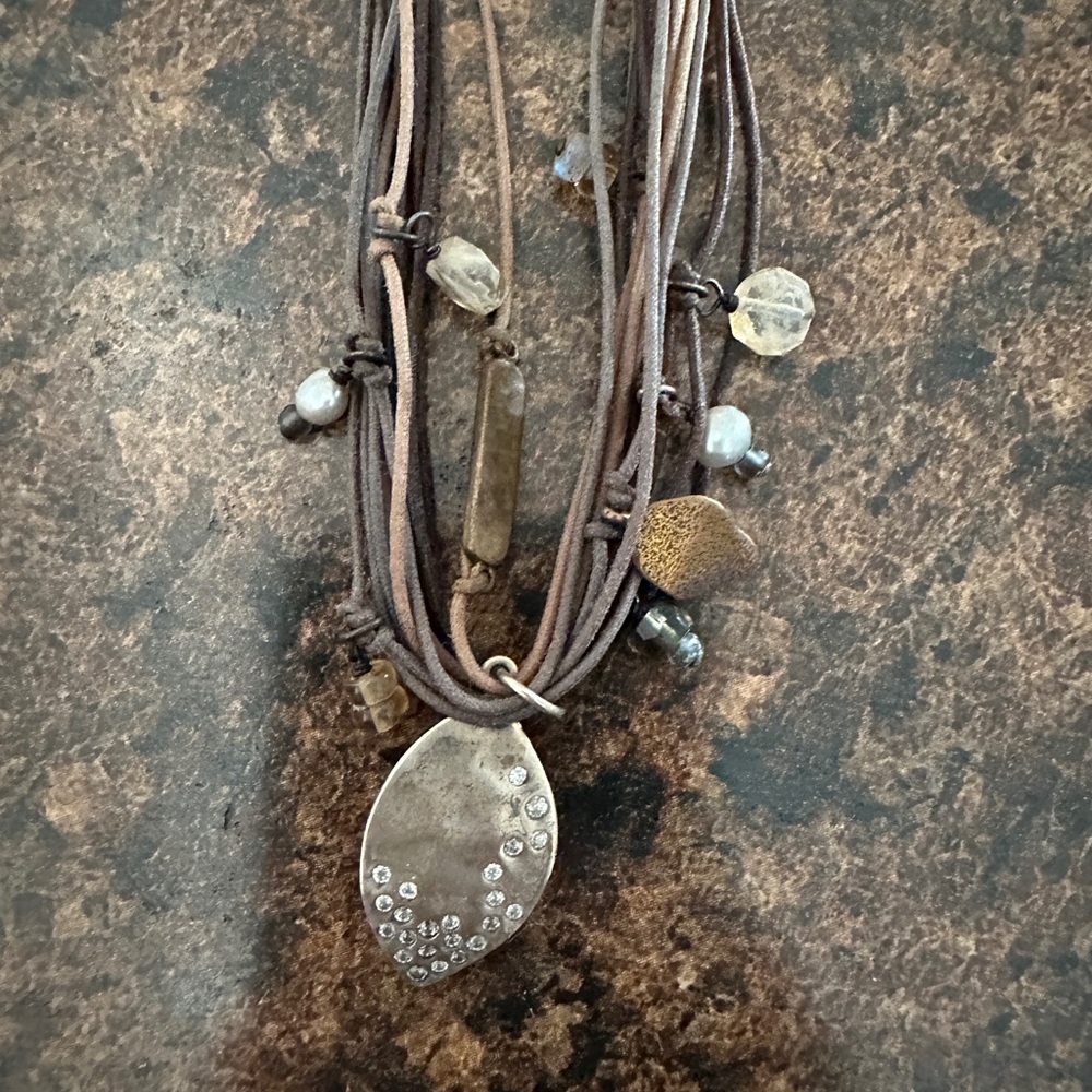 Silpada Multi-Strand Cord And Silver Necklace - image 2